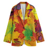 Autumn Maple Leaves Print Women's Blazer