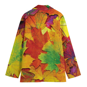 Autumn Maple Leaves Print Women's Blazer