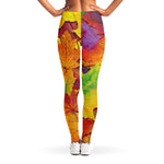 Autumn Maple Leaves Print Women's Leggings