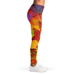 Autumn Maple Leaves Print Women's Leggings