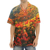 Autumn Mountain Print Aloha Shirt