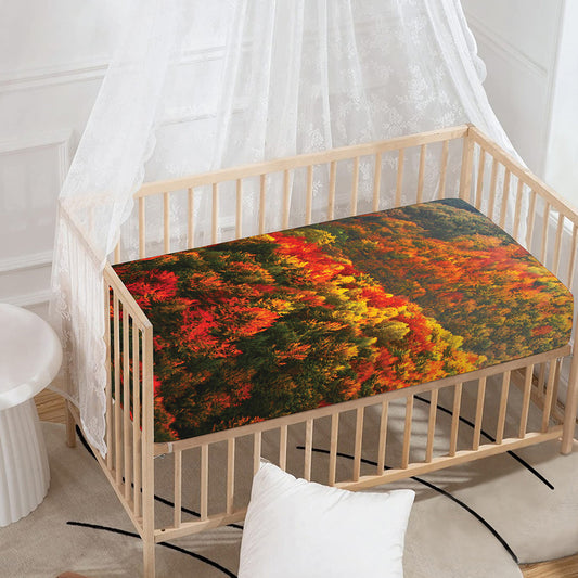 Autumn Mountain Print Baby Crib Sheet