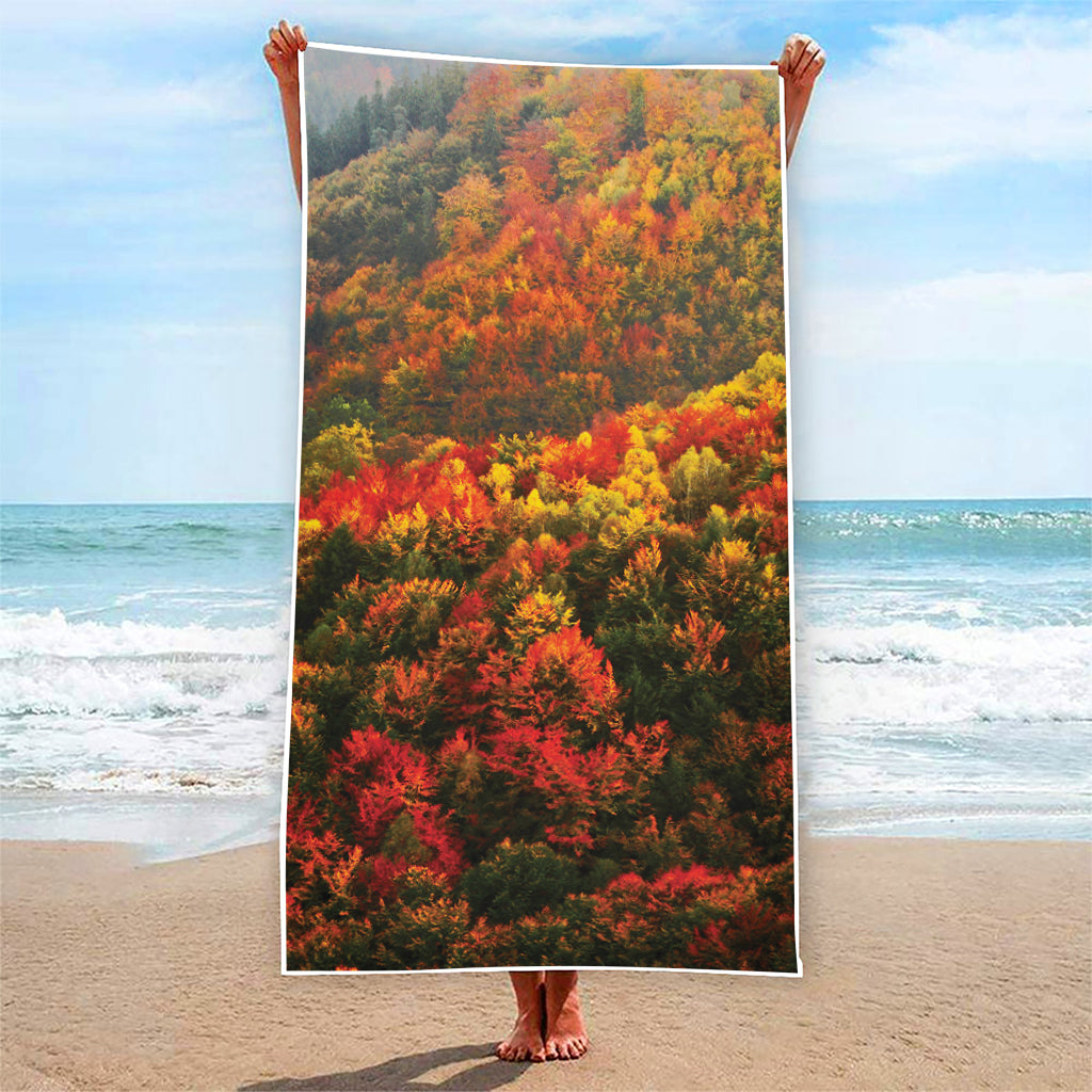 Autumn Mountain Print Beach Towel