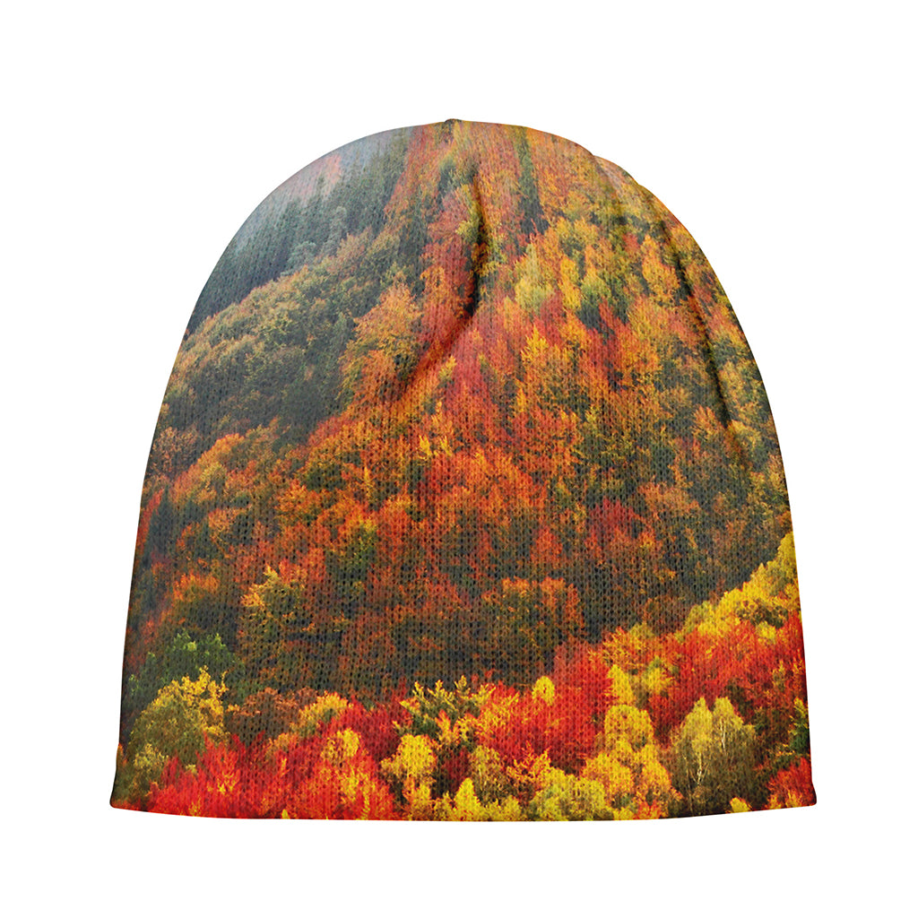 Autumn Mountain Print Beanie