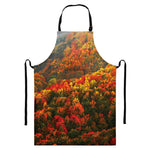 Autumn Mountain Print Bib Apron With Pocket
