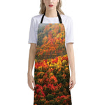 Autumn Mountain Print Bib Apron With Pocket