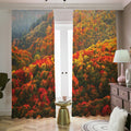 Autumn Mountain Print Dimout Pencil Pleat Curtains