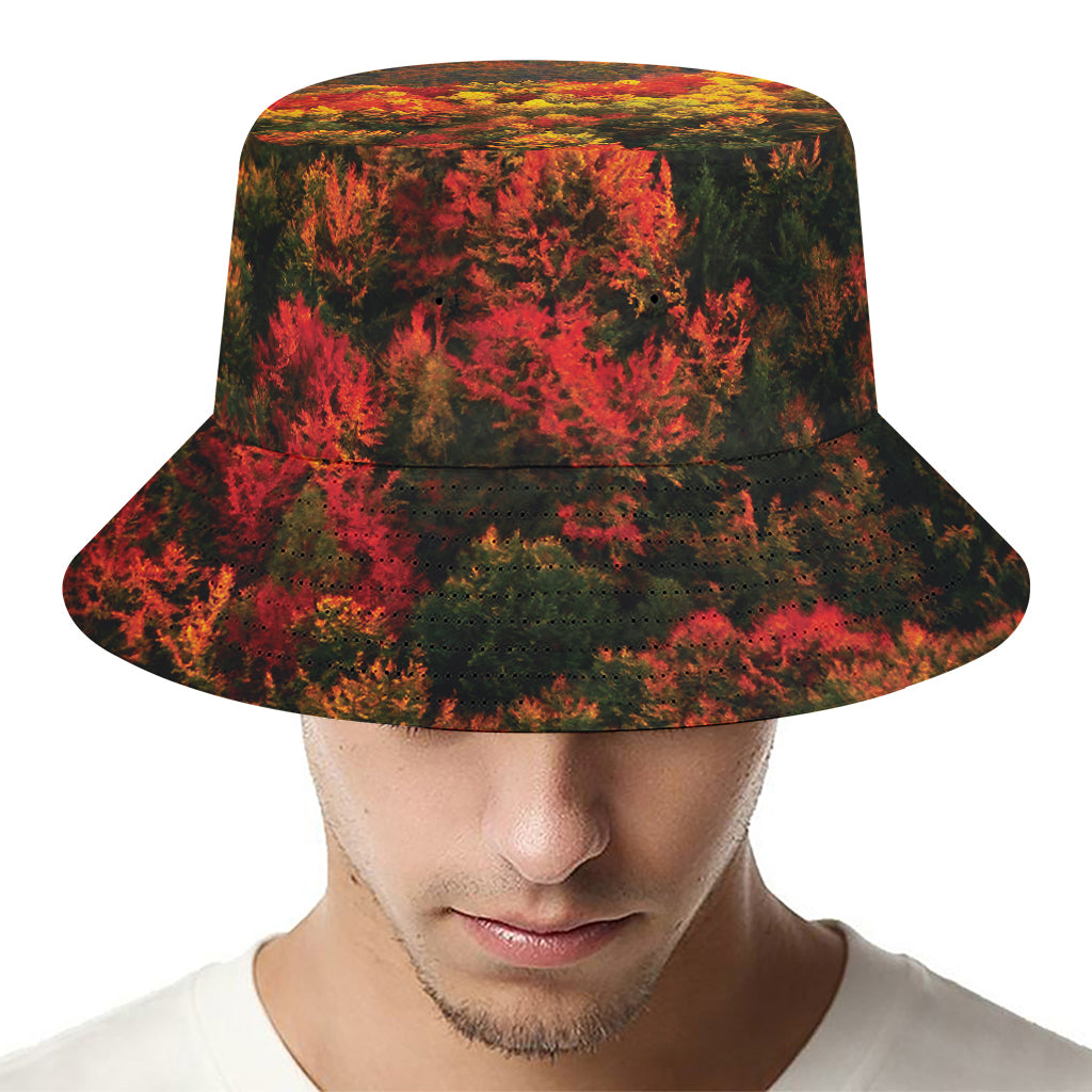 Autumn Mountain Print Bucket Hat