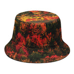 Autumn Mountain Print Bucket Hat