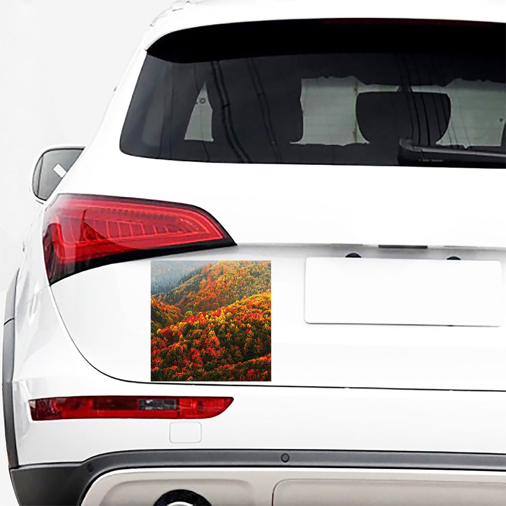 Autumn Mountain Print Car Sticker