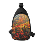 Autumn Mountain Print Chest Bag