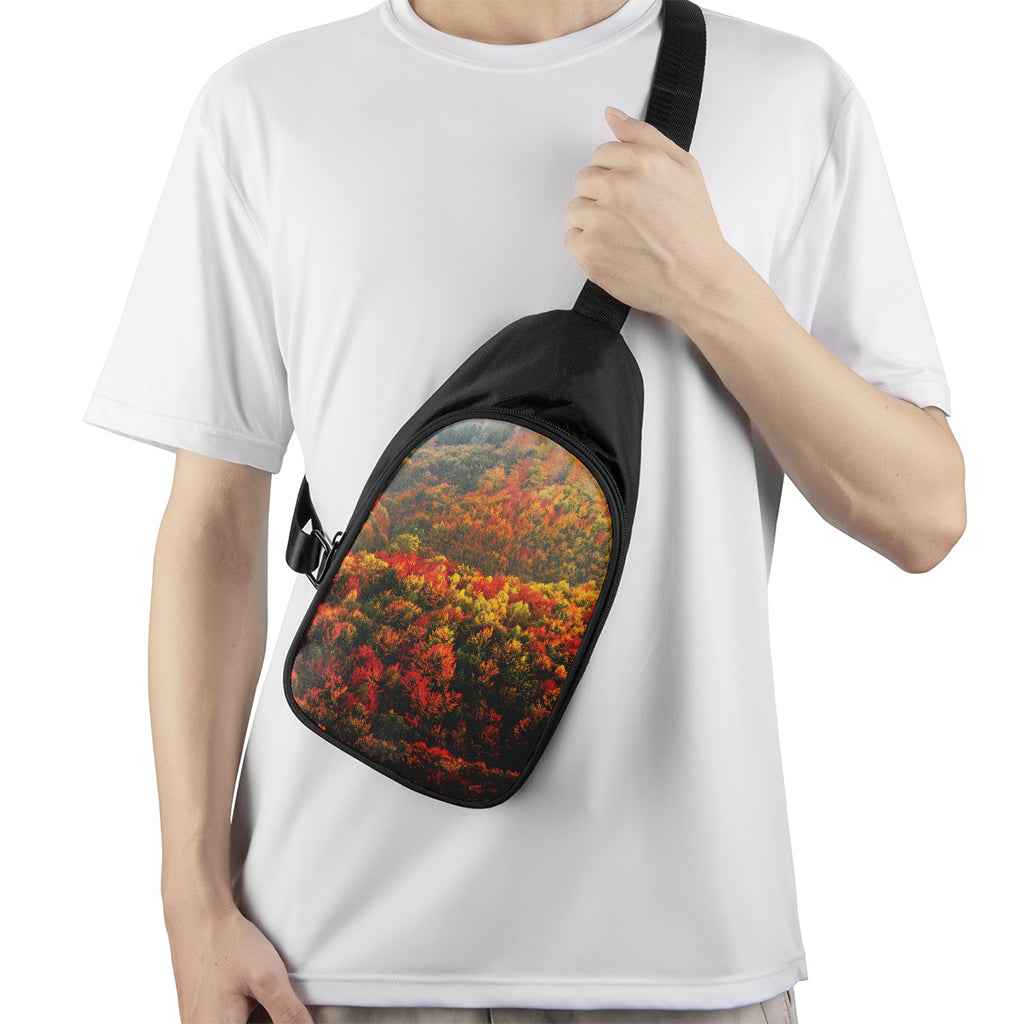 Autumn Mountain Print Chest Bag