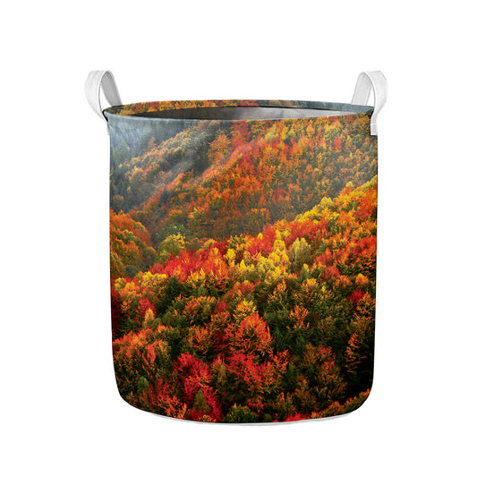 Autumn Mountain Print Collapsible Laundry Basket