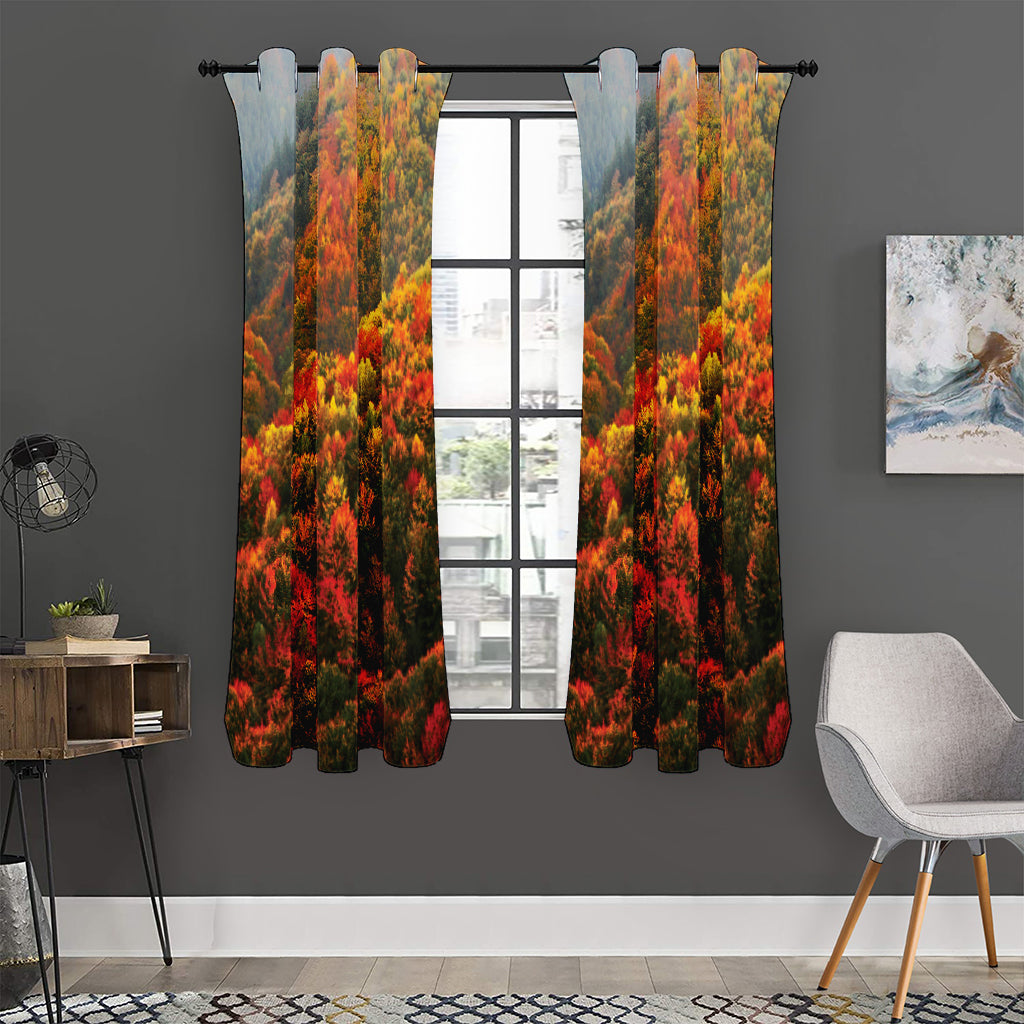 Autumn Mountain Print Curtain