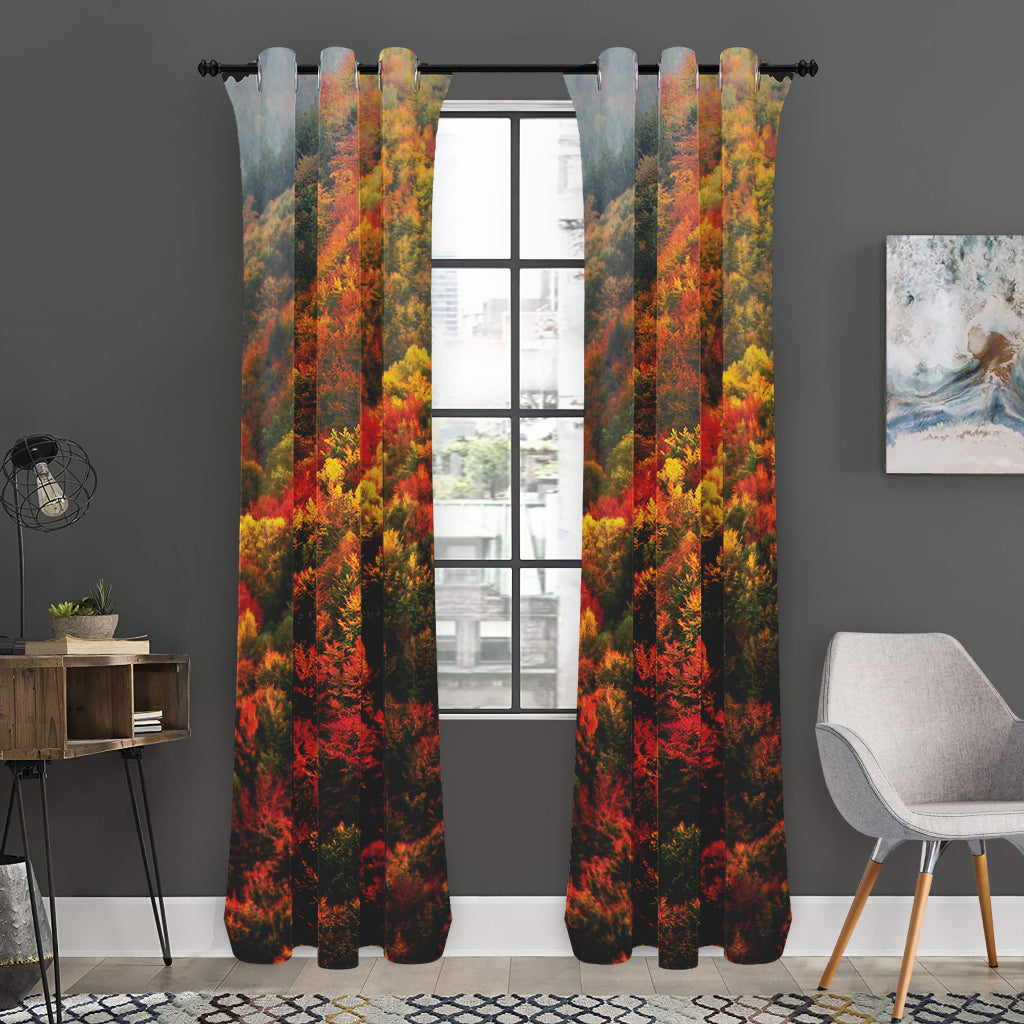 Autumn Mountain Print Curtain