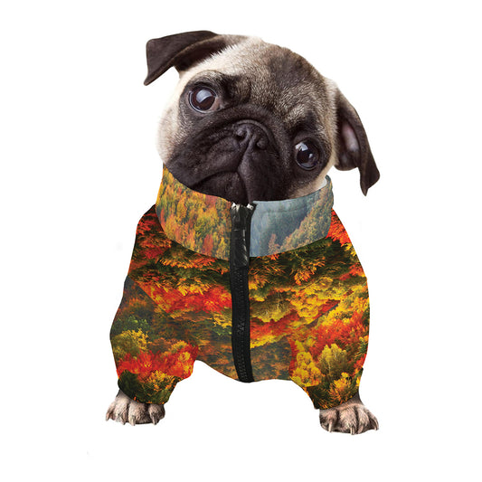 Autumn Mountain Print Dog Zip Up Jacket