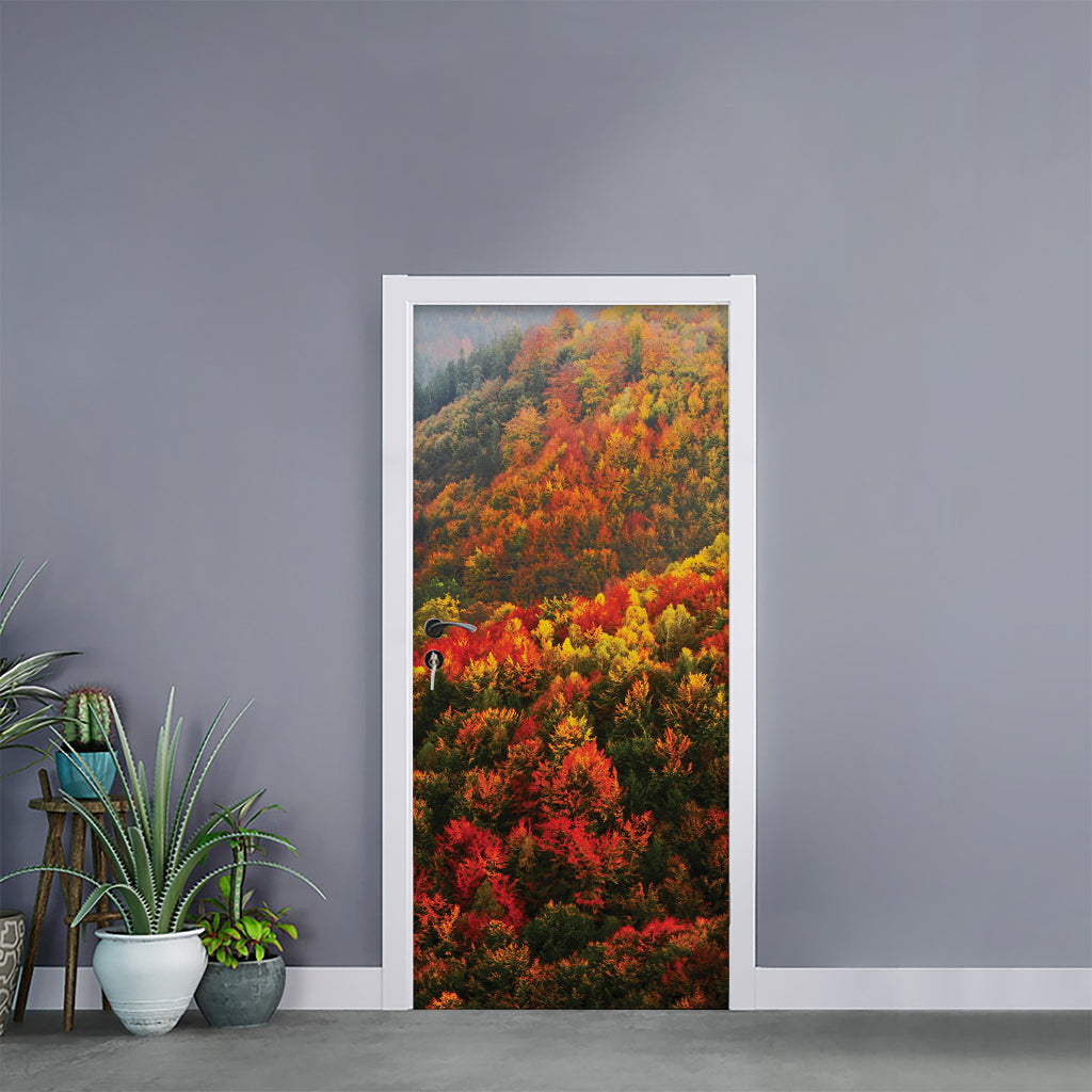 Autumn Mountain Print Door Sticker