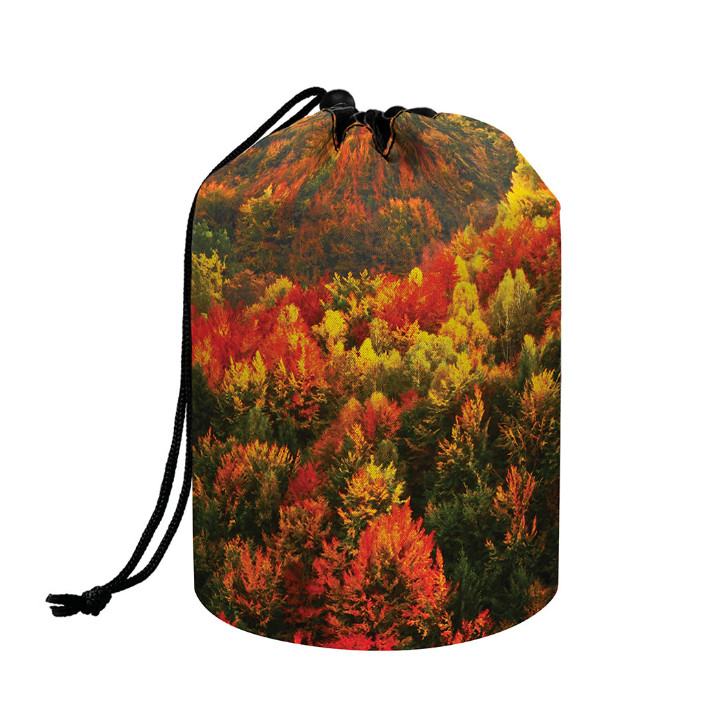 Autumn Mountain Print Drawstring Makeup Bag