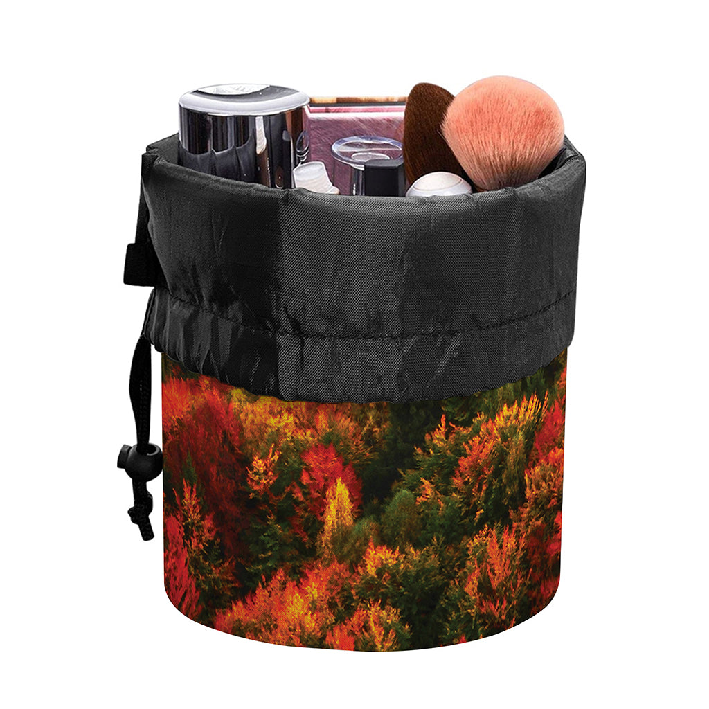 Autumn Mountain Print Drawstring Makeup Bag