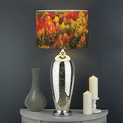 Autumn Mountain Print Drum Lamp Shade