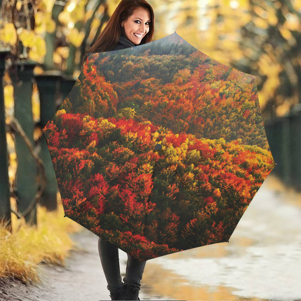 Autumn Mountain Print Foldable Umbrella