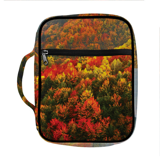 Autumn Mountain Print Front Pocket Bible Bag