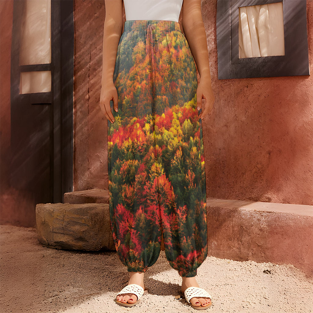 Autumn Mountain Print Harem Pants
