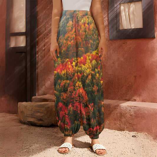 Autumn Mountain Print Harem Pants