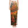 Autumn Mountain Print High Slit Maxi Skirt