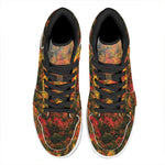 Autumn Mountain Print High Top Leather Sneakers
