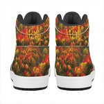 Autumn Mountain Print High Top Leather Sneakers