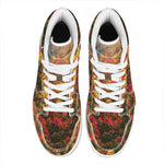 Autumn Mountain Print High Top Leather Sneakers