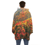 Autumn Mountain Print Hoodie Blanket