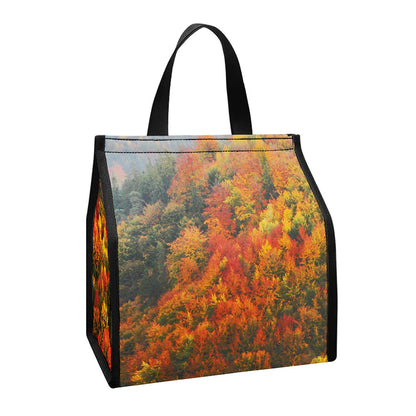 Autumn Mountain Print Insulated Lunch Tote