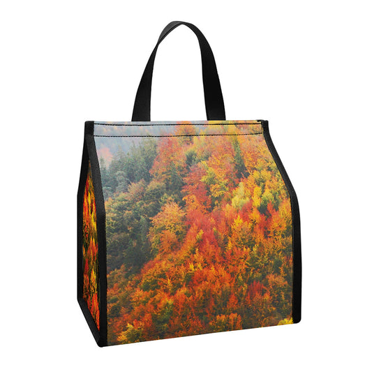 Autumn Mountain Print Insulated Lunch Tote