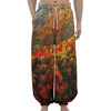 Autumn Mountain Print Lantern Pants