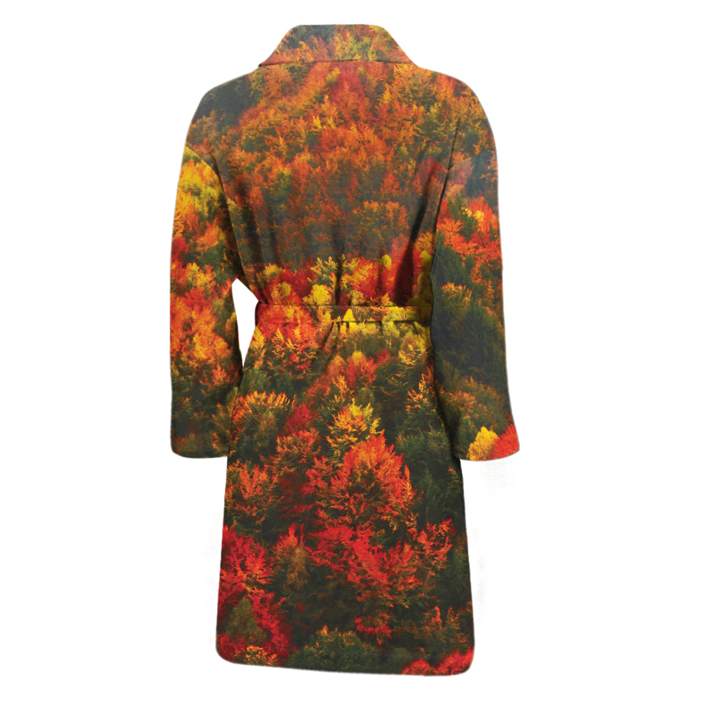 Autumn Mountain Print Men's Bathrobe