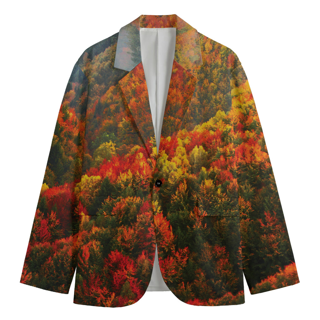 Autumn Mountain Print Men's Blazer