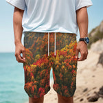 Autumn Mountain Print Men's Cargo Shorts