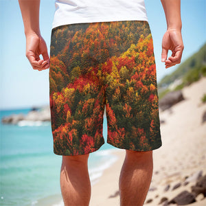 Autumn Mountain Print Men's Cargo Shorts