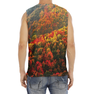 Autumn Mountain Print Men's Fitness Tank Top