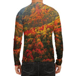 Autumn Mountain Print Men's Long Sleeve Rash Guard