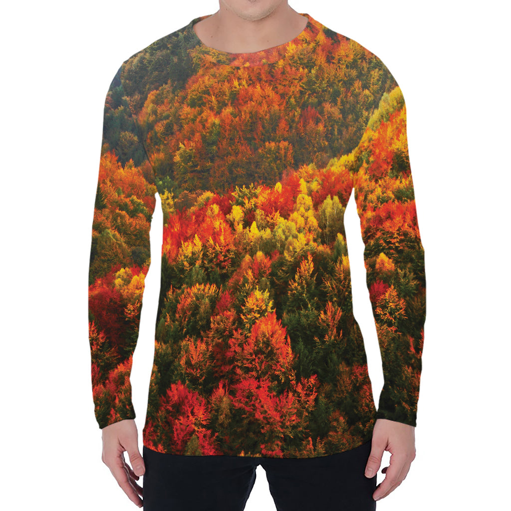 Autumn Mountain Print Men's Long Sleeve T-Shirt