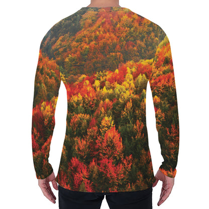 Autumn Mountain Print Men's Long Sleeve T-Shirt