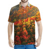 Autumn Mountain Print Men's Polo Shirt