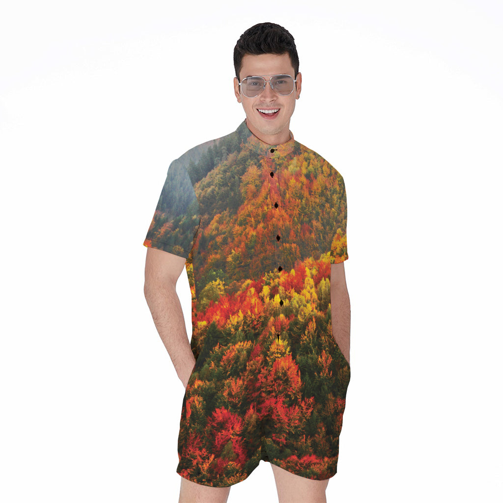 Autumn Mountain Print Men's Rompers