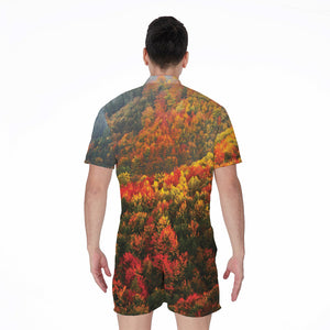 Autumn Mountain Print Men's Rompers