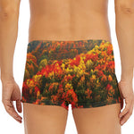 Autumn Mountain Print Men's Short Boxer Briefs