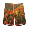 Autumn Mountain Print Men's Athletic Shorts