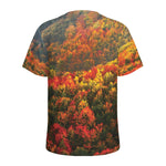 Autumn Mountain Print Men's Sports T-Shirt